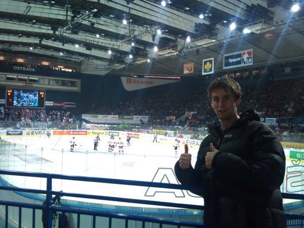 At my first ever ice hockey game. Prague vs Ostrava