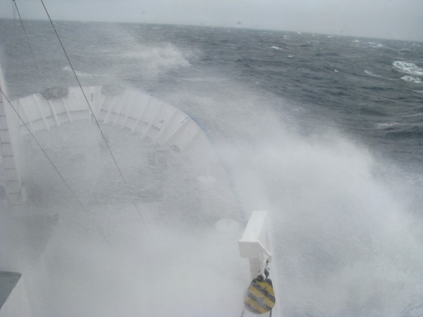 Spray with 40 knots of wind speed