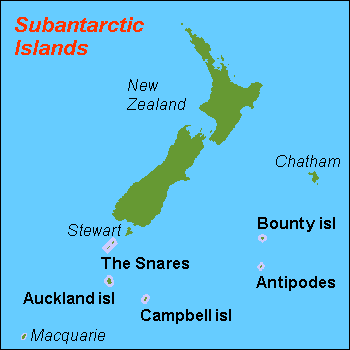 The Sub Antarctic Islands below New Zealand