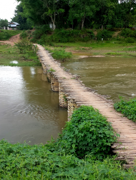 Laos Bamboo bridge